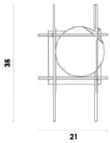 Arandela Dix 21X21,5X35Cm Metal Dourado Vidro Fosco 01Xg9 - Bella Ilum...