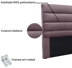 Cabeceira Cama Box King 195 cm Arles Veludo S04 - D'Rossi - Uva