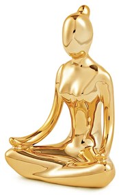 Escultura Decorativa de Yoga em Porcelana 1 Dourado G39 - Gran Belo