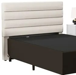 Cabeceira com Base para Cama Box Casal 138x188cm Hit ID5 Linho Cru/Sue