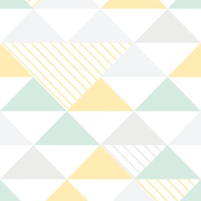 Adesivo geométrico triângulo amarelo verde branco e cinza