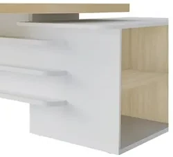 Conjunto Escritório Home Office 3 Peças Mesa em U Corp A06 Carvalho/Br