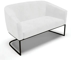 Sofá Namoradeira 2 Lugares Base Industrial Preto Stella Corano D03 - D'Rossi - Branco