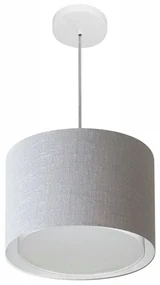 Pendente Cilíndrico Rustico Cinza MJ-4285 Para Mesa de Jantar e Estar
