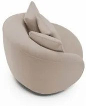 Poltrona Decorativa Giratória para Sala 122cm Kaly Z32 Veludo Bege - M
