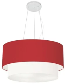 Pendente Cilíndrico Bordô e Branco MJ-4061 Para Mesa de Jantar e Estar