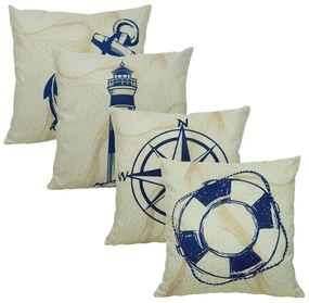 Almofada Marine Tons Amarelo com Azul 45x45cm