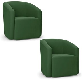 Poltrona Decorativa Orgânica Kit 2 Stella Max Suede Verde D03 - D'Rossi