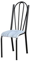 Kit 6 Cadeiras 021 América Cromo Preto/Linho - Artefamol