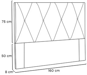 Cabeceira Aquilla Para Cama Box Queen 160 cm Suede Café - D'Rossi