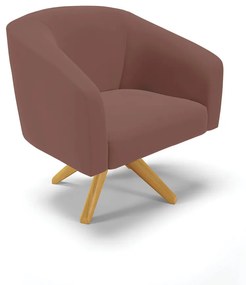 Poltrona Decorativa Giratória MA30 Stella Veludo D03 - D'Rossi - Rose