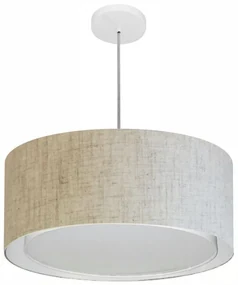 Pendente Cilíndrico Rustico Bege MJ-4294 Para Mesa de Jantar e Estar