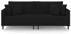 Sofá 2 Lugares Living 156cm Linn Z08 Veludo Preto - Mpozenato