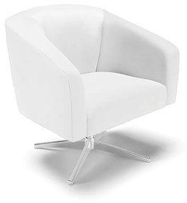 Poltrona Decorativa Giratória Cromada Stella Sintético D03 - D'Rossi - Branco