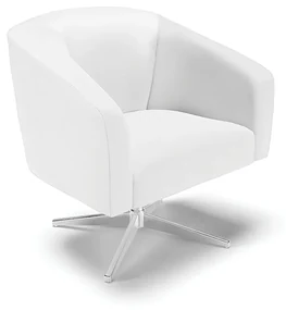 Poltrona Decorativa Giratória Cromada Stella Sintético D03 - D'Rossi - Branco