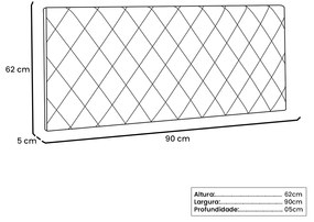 Cabeceira Painel Dubai Para Cama Box Solteiro 90 cm Corino - D'Rossi - Preto