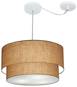 Lustre Pendente Cilíndrico Com Desvio Palha MJ-4360 Para Mesa de Jantar e Estar