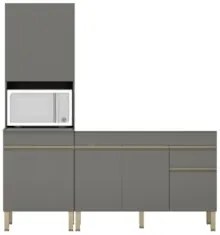 Paneleiro e Balcão Gabinete sem Tampo 120cm Lina K02 Gris - Mpozenato