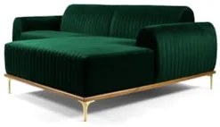 Sofá 245cm 4 Lugares com Chaise Direito Pés Gold Molino C-303 Veludo V