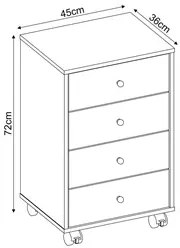 Mesa De Cabeceira 4 Gavetas Presence D02 Branco - Mpozenato