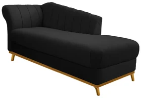 Recamier Vanessa 160cm Lado Direito Suede Preto - ADJ Decor