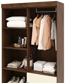 Guarda Roupa Ideal 4 Portas Plus Imbuia/Champanhe - Vila Rica Móveis