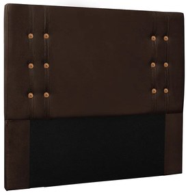 Cabeceira Cama Box Solteiro 90cm e Recamier Gênova Suede S04 - D'Rossi - Café