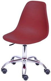 Cadeira Eames com Rodizio Polipropileno Vinho - 43040 Sun House