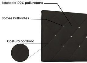 Cabeceira Painel Tânia Para Cama Box Casal 140 cm Corino - D'Rossi - Marrom