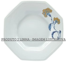 Prato Fundo 24 Cm Porcelana Real By Schmidt - Dec. Âmbar 2º Linha