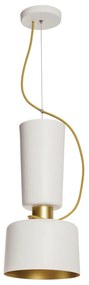 Pendente Cacharrel Ø19X39Cm 1Xe27 | Usina 16717/19 (BT / BT - Branco Texturizado / Branco Texturizado)