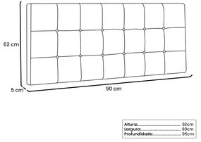 Cabeceira Painel Verona Para Cama Box Solteiro 90 cm Suede - D'Rossi - Cinza