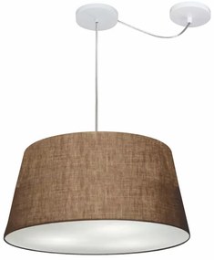 Lustre Pendente Cone Com Desvio Md-4282 Cúpula 21/40x50cm Café - Bivolt