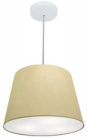 Lustre Pendente Cone Md-4246 Cúpula em Tecido 30/40x30cm Algodão Crú - Bivolt