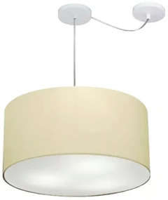 Lustre Pendente Cilíndrico Com Desvio Bege MJ-4238 Para Mesa de Jantar e Estar