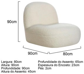 Sofá Curvo 200cm 2 Lugares e 2 Poltrona Amsterdã Bouclé