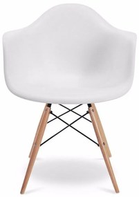 Cadeira Melbourne Eiffel Charles Eames Base Madeira - Branca - D'Rossi