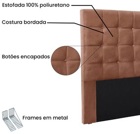 Cabeceira Cama Box Queen 160 cm Verona Veludo Cobre S04 - D'Rossi