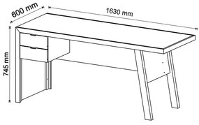 Mesa com 2 Gavetas para Escritório Home Office ME4122 MDP Rustico G69 - Gran Belo