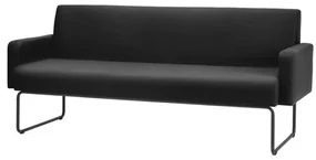 Sofa Pix com Bracos Assento Courino Base Aco Preto  - 55096 Sun House