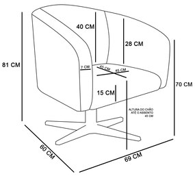 Cadeira Sala de Jantar Giratória Base Cromada Stella Sintético PU D03 - D'Rossi - Branco