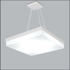 Pendente Flutua Quadrado 47X47Cm 6Xe27 Metal E Acrílico | Usina 3901/4... (BT - Branco Texturizado)