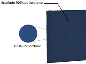 Cabeceira Painel Arizona Para Cama Box King 195 cm Suede Azul Marinho - D'Rossi