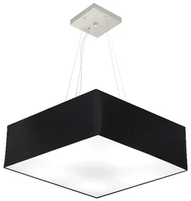 Lustre Pendente Quadrado Md-4137 Cúpula em Tecido 15/70x70cm Preto - Bivolt