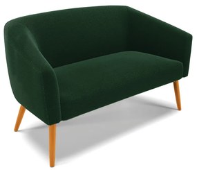 Sofá 2 Lugares Namoradeira Pé Palito Castanho Stella Bouclê D03 - D'Rossi - Verde