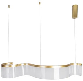 Pendente Led Metal Acrilico Dourado 28w 3000k Atenas