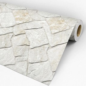 Papel de parede adesivo pedra branca manchada