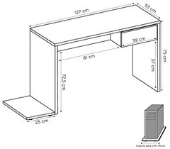 Mesa para Computador Notebook Desk Game DRX 8000 M09 Preto/Vermelho -