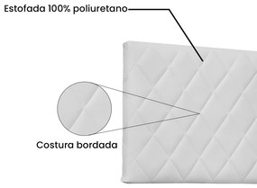 Cabeceira Painel Dubai Para Cama Box Solteiro 90 cm Corino - D'Rossi - Branco