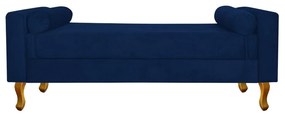 Recamier Baú Félix Casal 140cm Suede Azul Marinho - ADJ Decor
